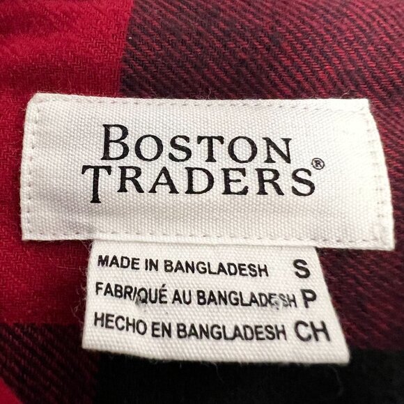 Boston Traders Womens Red Black Check Long Sleeve Button-Up Shirt Size Small New - Picture 8 of 10